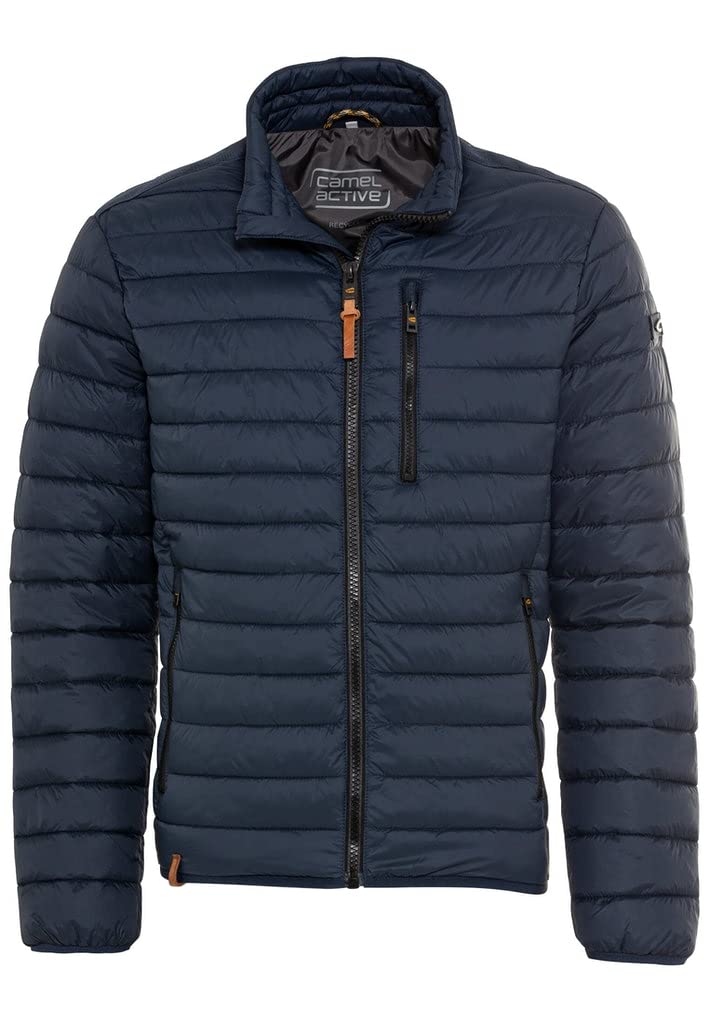 camel active Herren Leichte Steppjacke ohne Kapuze Blouson Dunkelblau (Navy) 66, Blouson Dunkelblau