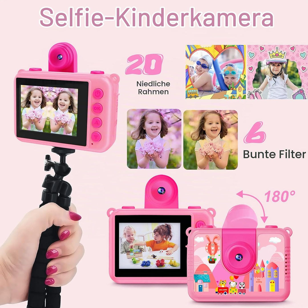 GKTZ Kinderkamera wasserdichte,Unterwasserkamera-1080P Selfie Digitalkamera Fotoapparat für Kinder,