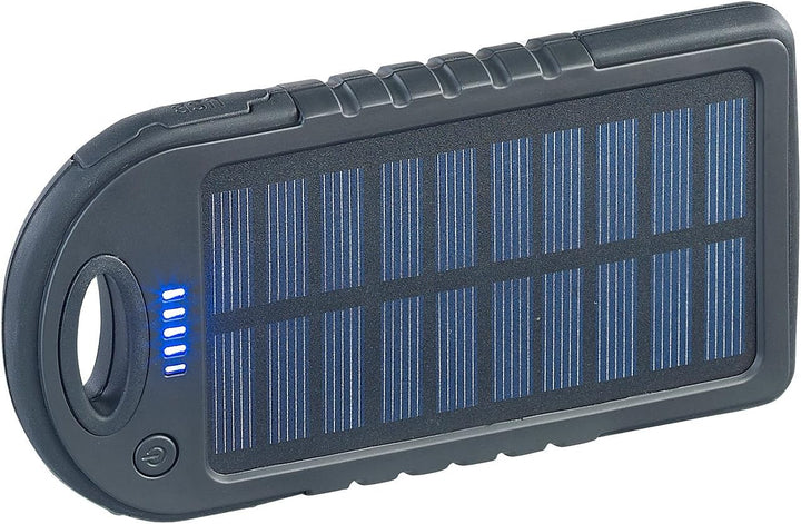 revolt Solarbank für Handy: Solar-Powerbank mit 4.000 mAh & Taschenlampe, 2X USB, bis 2 A, 10 Watt (