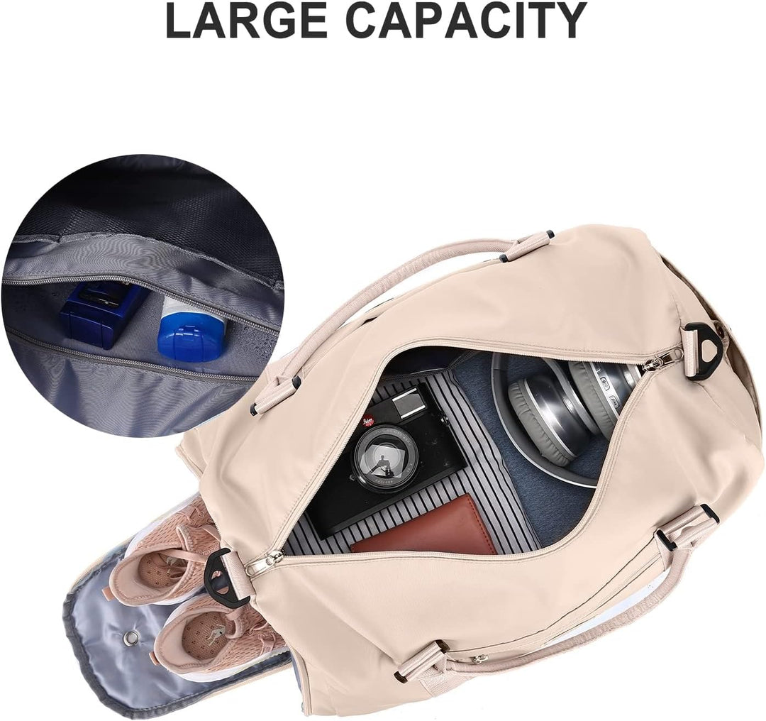 Sport Duffel Bag Damen,Sporttasche mit Nassfach&Schuhfach Reise Duffel Bags Übernachtungstasche Leic