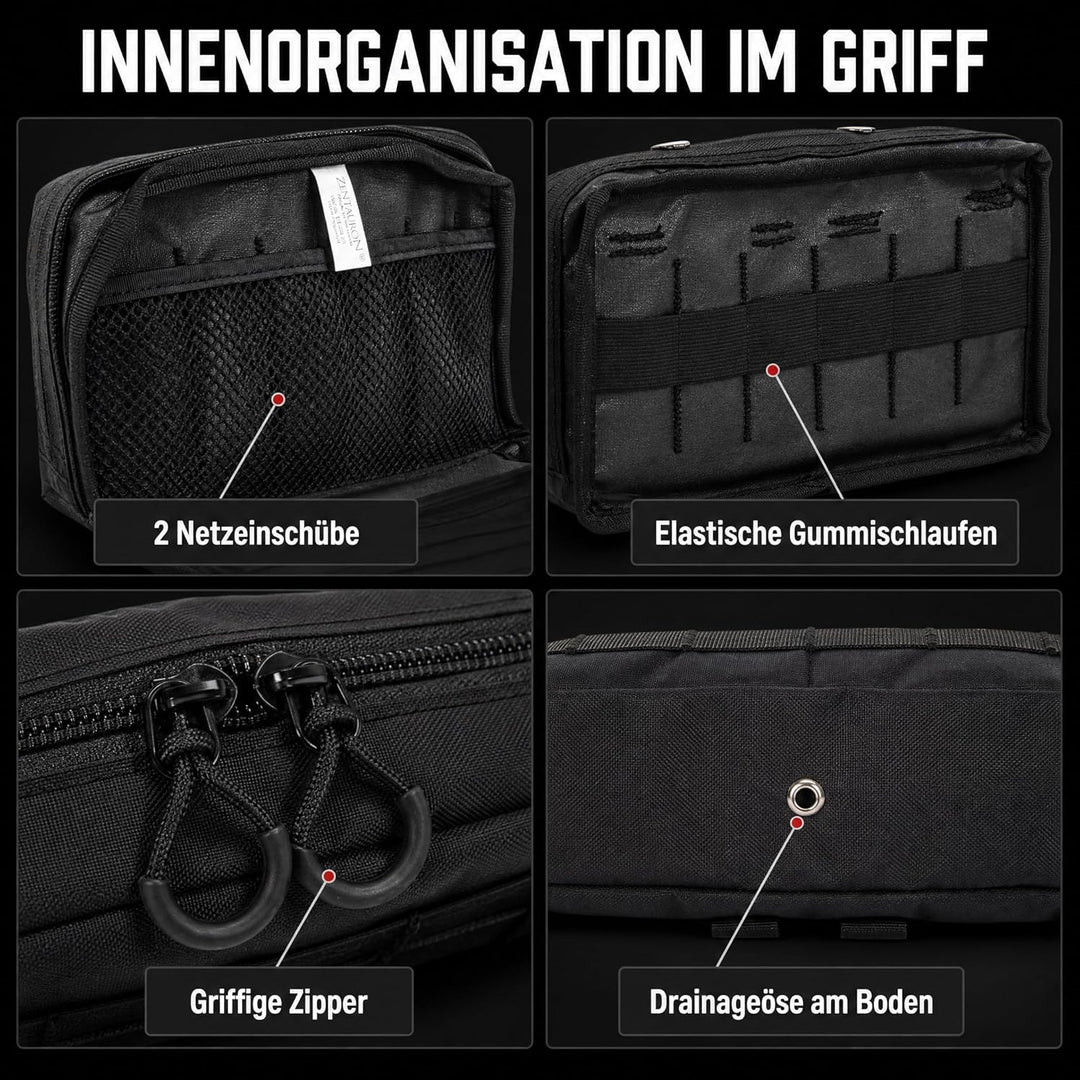Zentauron Molle Tasche horizontal Utility Pouch für Rucksäcke Plattenträger Schutzwesten aus Cordura