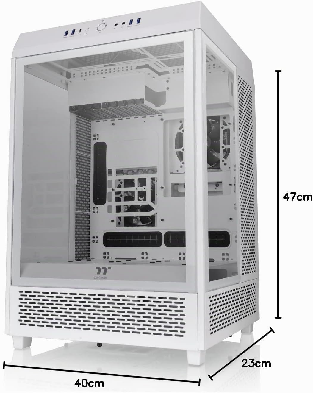 Thermaltake | The Tower 500 | Mid-Tower-Gehäuse| 3X 4mm gehärtetes Glas| weiss, CA-1X1-00M6WN-00