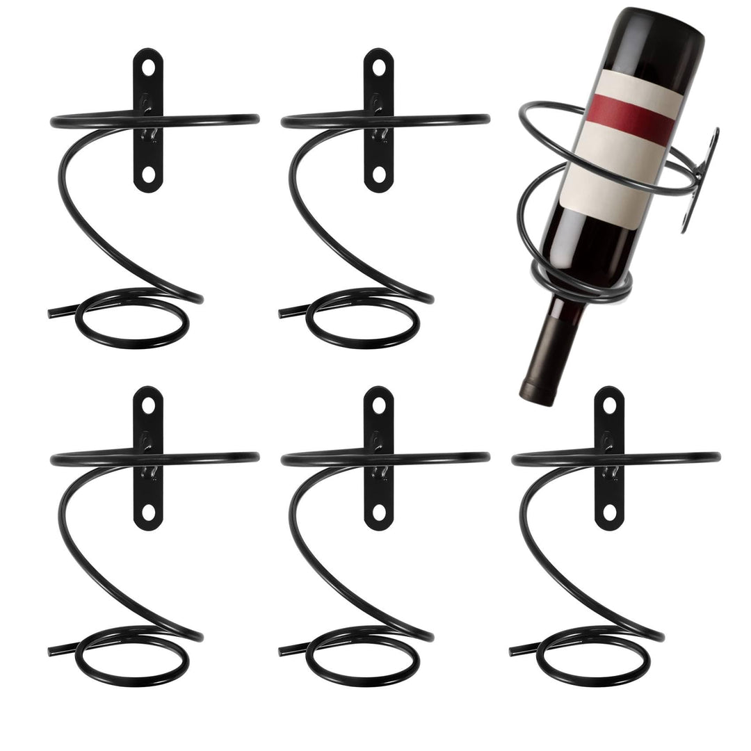 6 Stück Wandmontierte Weinregale - Rot Flaschen Display Halter mit Schrauben, Metall Organizer für K