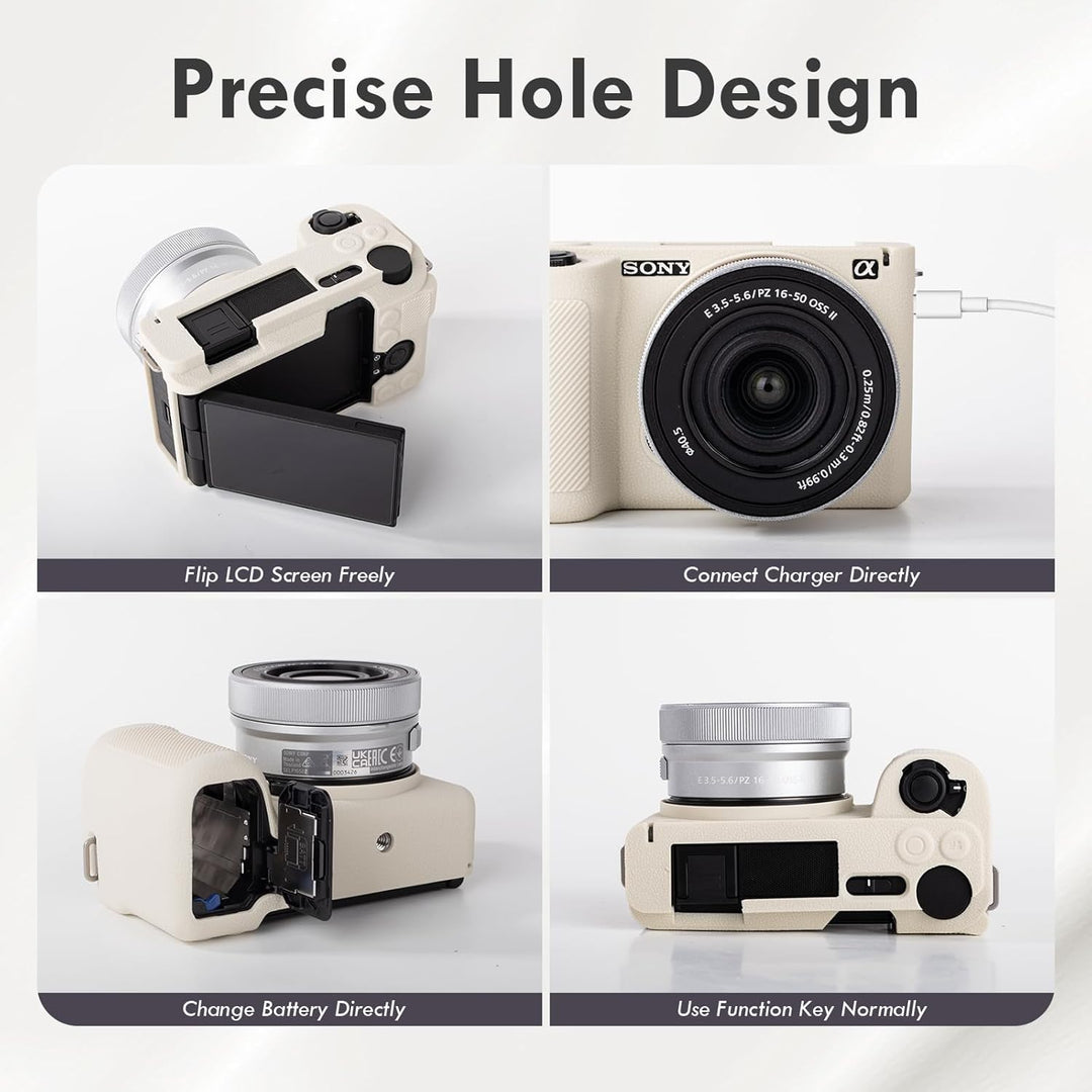 MUZIRI KINOKOO Weiche Silikonhülle für Sony ZVE10 II/ZV-E10 II, Schutz Tasche für Alpha ZV-E10 II/ZV