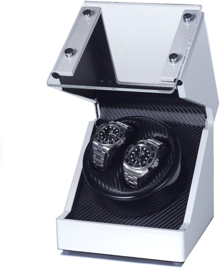 Raoul U. Braun Uhrenbeweger Futura | viele Modelle für 2-8 Uhren | Carbon-Optik Schwarz &amp; Weiss | le