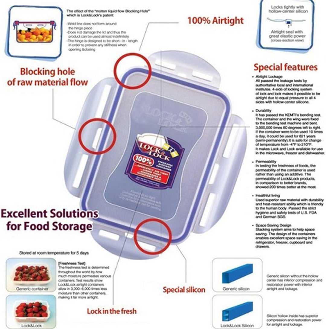 Lock & Lock HPL815 Multifunktionsbox 6 x 550ml