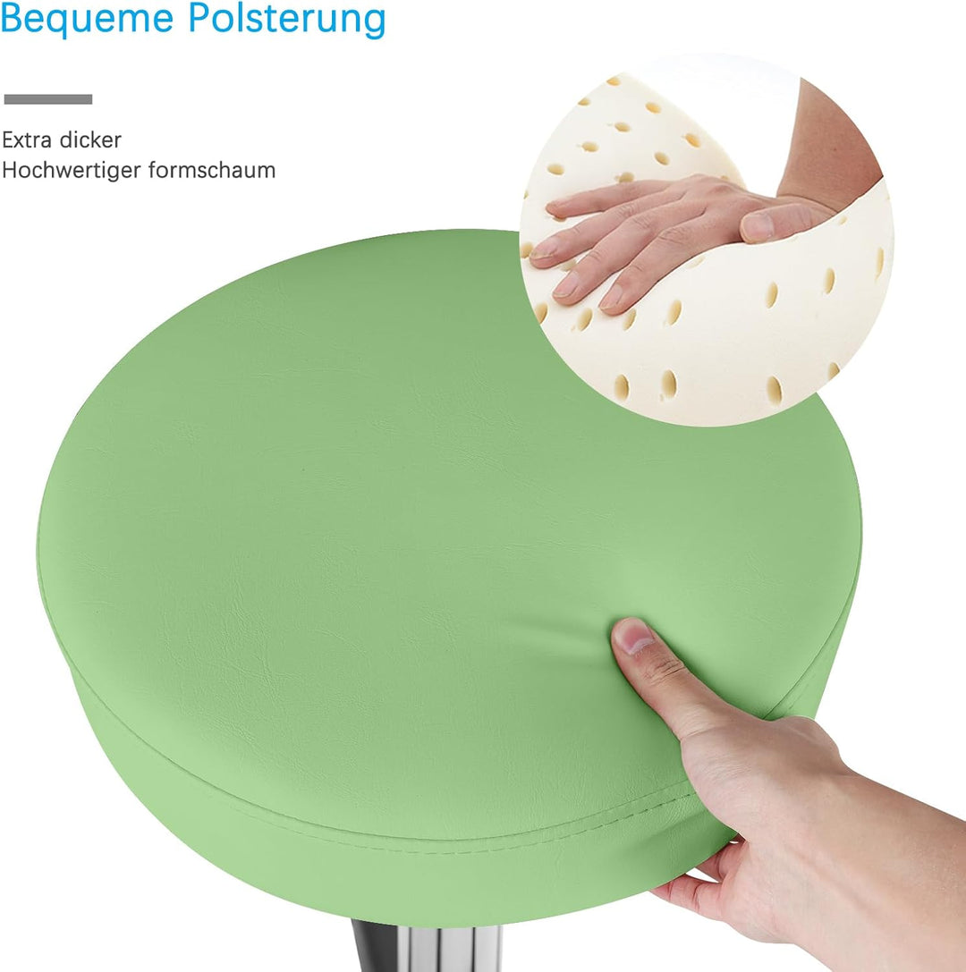 Rollhocker höhenverstellbar mit Rollen - 50-62cm，bis 180 kg belastbare Arbeitshocker，360° Drehhocker