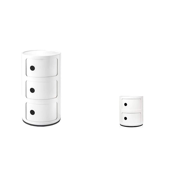 Kartell Componibile Endtische, Plastik, weiss, 32 x 58.5 x 32 cm &amp; 4966/03 Componibile Endtische, Pl