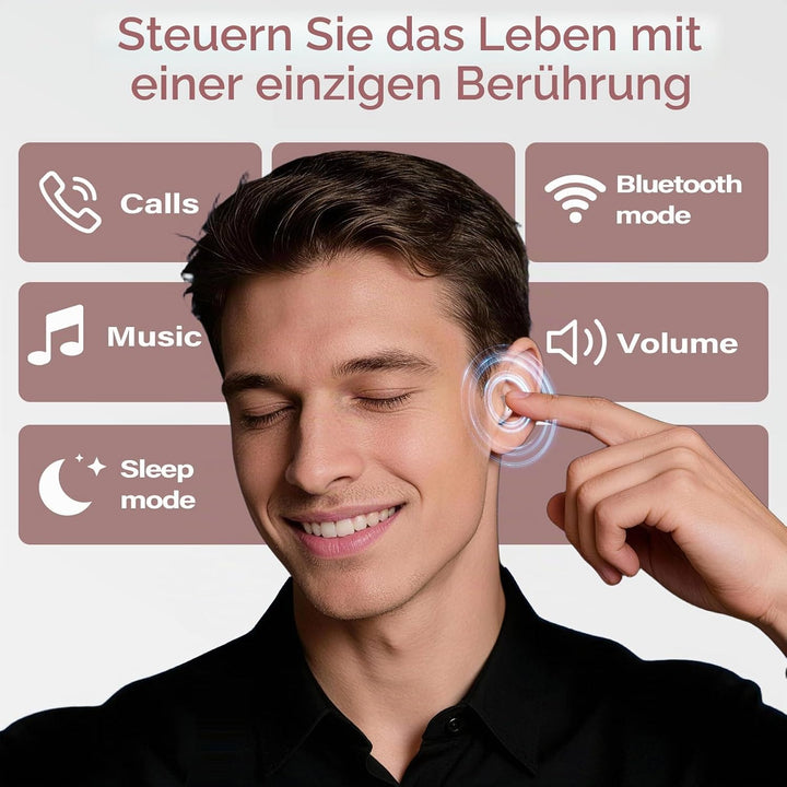 Mini Schlafkopfhörer Bluetooth 6.0, In Ear Bluetooth Kopfhörer Mit Schlaftracker, 48 Std Seitenschlä