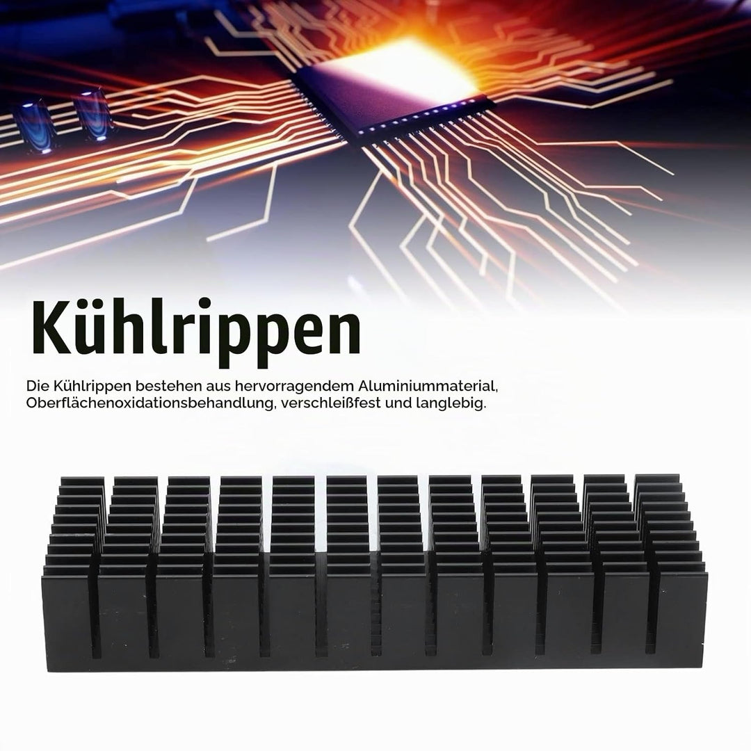Aluminium-Kühlkörper 120x40x20mm, 2pcs im Set, Universal für CPU, Leiterplatten, etc.