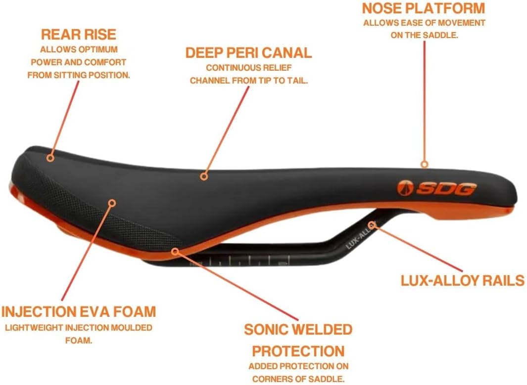 SDG Components Bel-Air V3 Lux-Alloy Mountain Bike Saddle Saddle, 260 x 140mm, Unisex, Road Gravel Bi