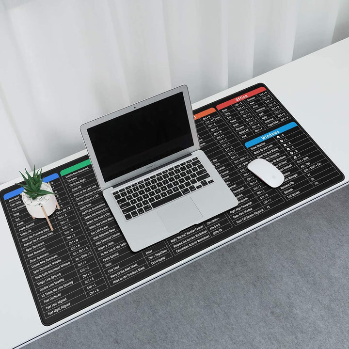 JIALONG Grosses Mauspad mit Excel Tastaturkürzeln für Office, multifunktional, komfortabel Gaming Mo