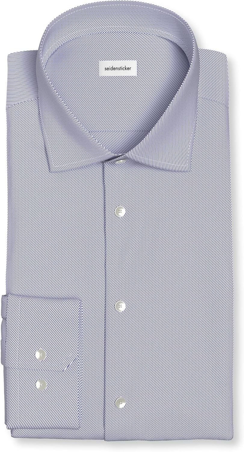 Seidensticker Herren Men Shaped Longsleeve Cotton Businesshemd 37 Blau(253690), 37 Blau(253690)