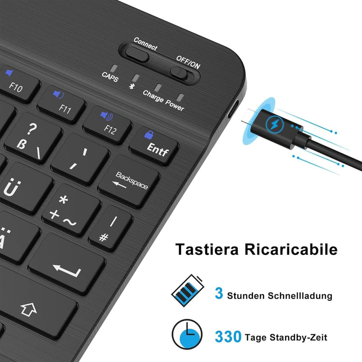 Tastatur Hülle für iPad Air 2019(3. Gen)，iPad 9.Gen,8.Gen, 7.Gen 2021/2020/2019 (10.2), iPad Pro 10,