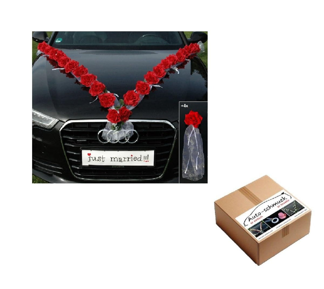 Rosen Girlande Braut Paar Rose Deko Dekoration Autoschmuck Hochzeit Car Auto Wedding ®Auto-schmuck D