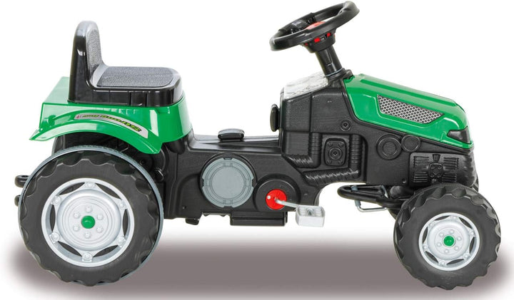 Trettraktor Strong Bull – Kippschutz, Antrieb durch Treten der Pedale, leichtgängiges Lenkradsystem,