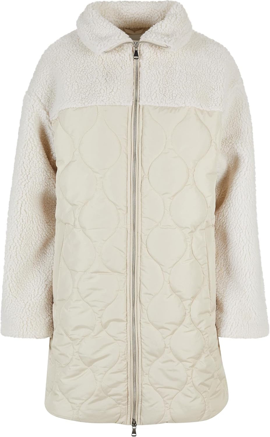 Urban Classics Ladies Oversized Sherpa Quilted Coat, Oversize Fit Frauen Mantel mit Taft gefüttert,