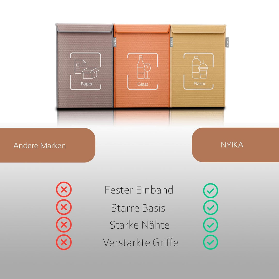 NYIKA Recycling System - Altglas Sammelbehälter - Pfandflaschen Aufbewahrung - Leergut Sammelbehälte