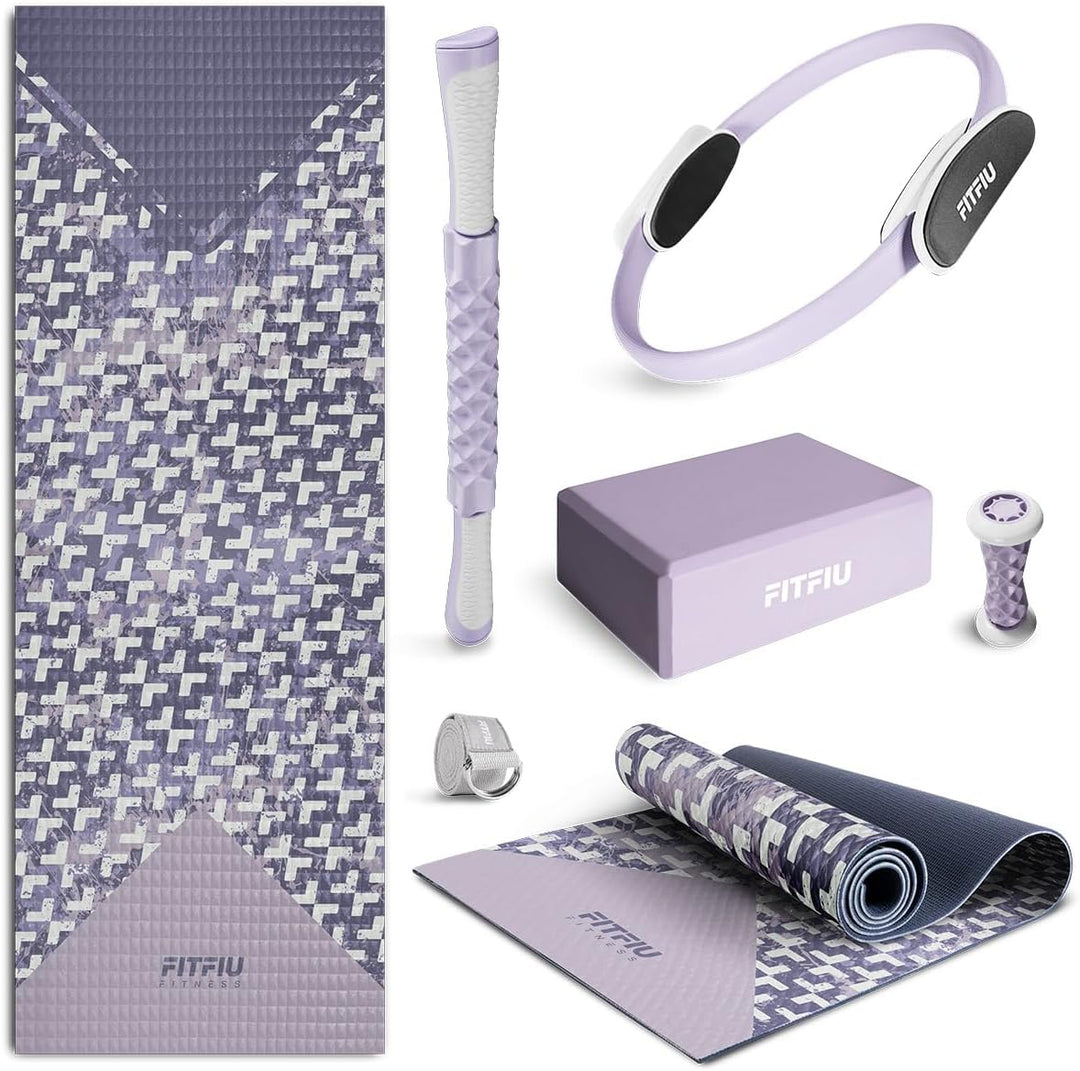 Fitfiu Set mit 6 Zubehörteilen für Yoga und Pilates, für Erwachsene, Unisex, 37,5 x 16,5 x 61,5 Viol