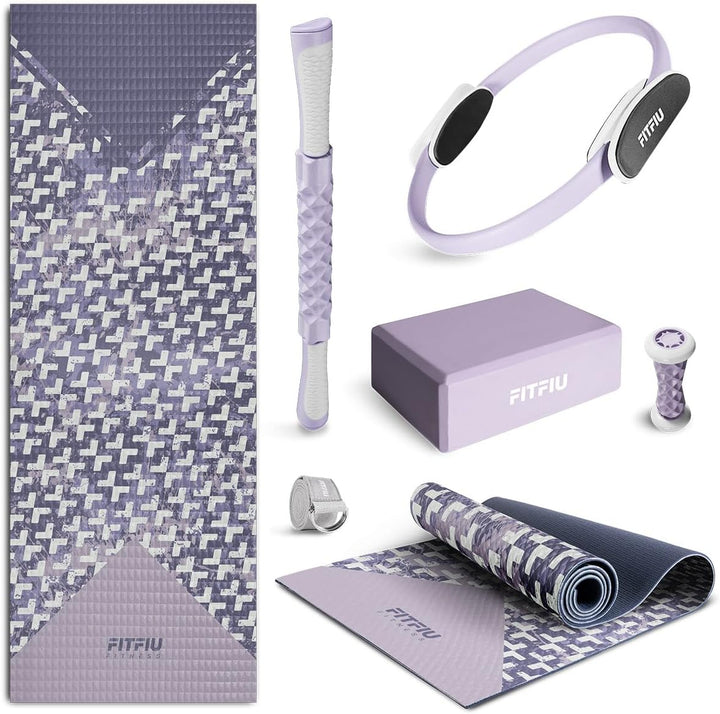Fitfiu Set mit 6 Zubehörteilen für Yoga und Pilates, für Erwachsene, Unisex, 37,5 x 16,5 x 61,5 Viol