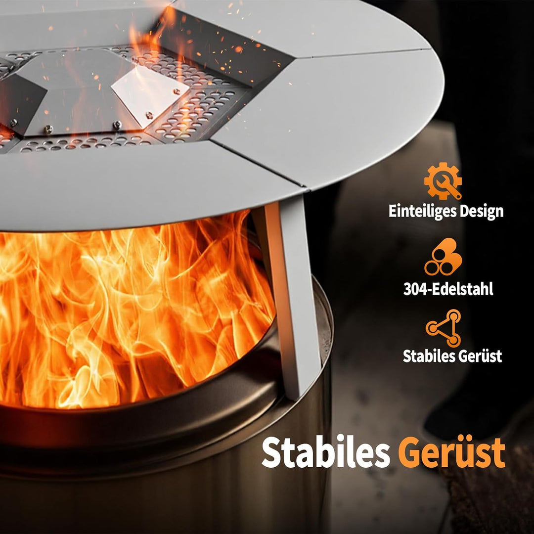 Solo Stove Bonfire Wärmeverteiler für Feuerschale – Mit 3 Abnehmbaren Füssen, Edelstahl Zubehör für