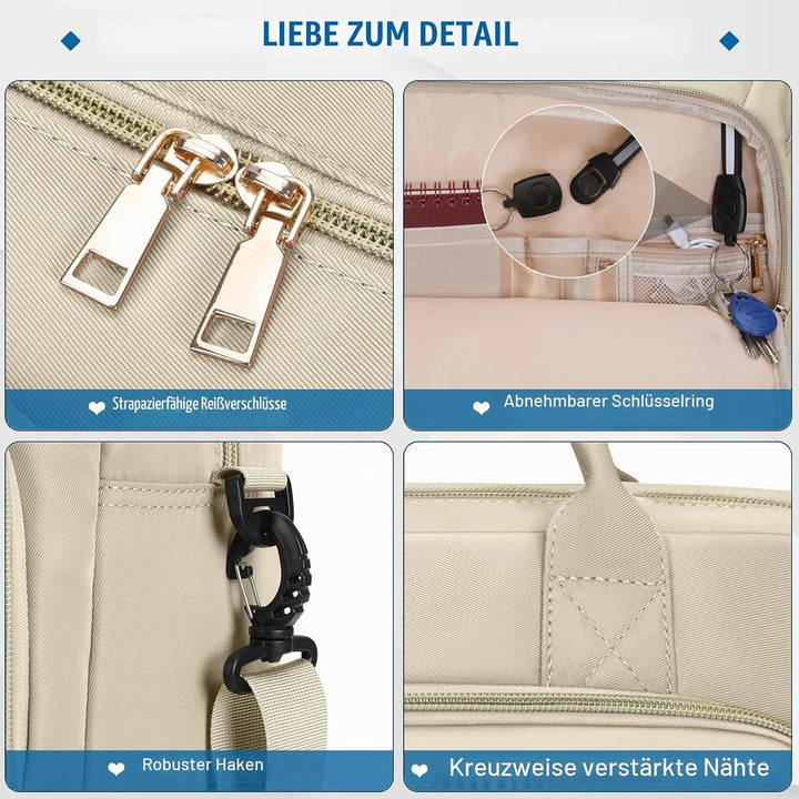 RAINSMORE Laptoptasche Damen 17,3 Zoll Laptop Aktentasche Wasserdichte | Arbeitstasche Lehrertasche