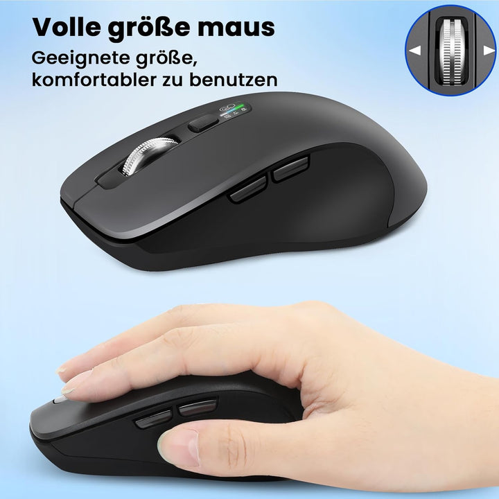 CITLLA M9300 Kabelloses Tastatur Maus Combo, 2-in-1 USB Empfänger und Zwei Bluetooth, 18-Monate Batt