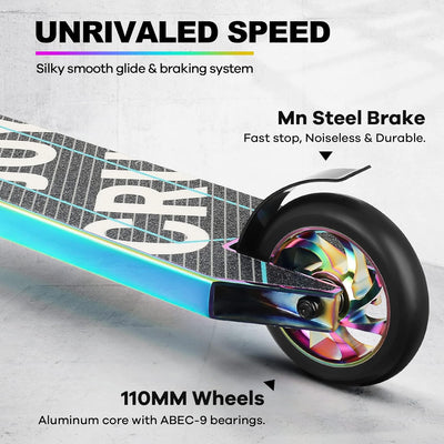 Joycruise Stunt Scooter für Kinder ab 8 Jahre & Erwachsene, Stunt Roller mit 360° Lenkung Funscooter