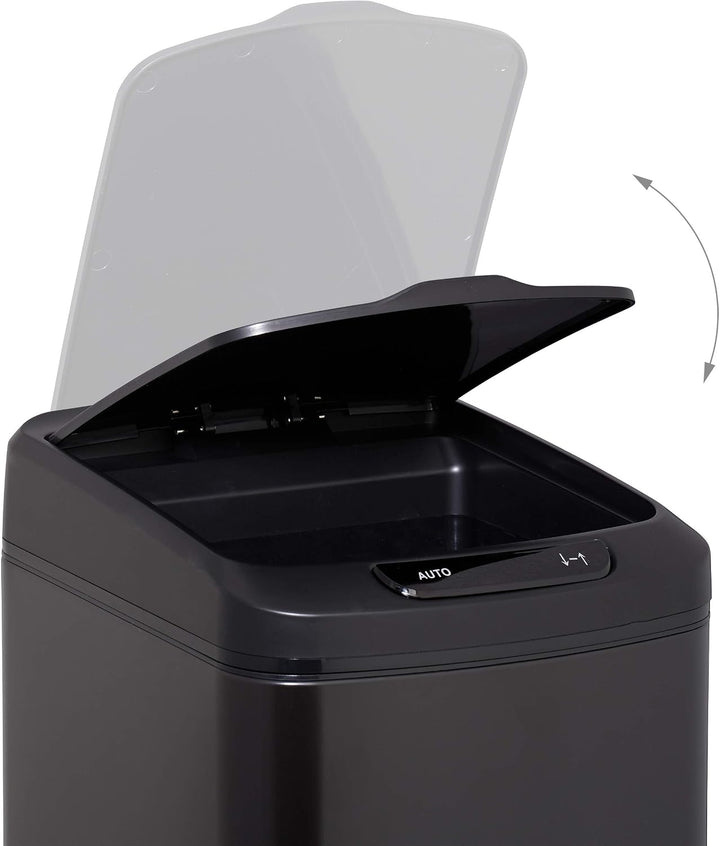 Relaxdays Sensor Mülleimer 12l, eckiger Abfalleimer mit Deckel &amp; Inneneimer, Küche &amp; Bad, Automatik