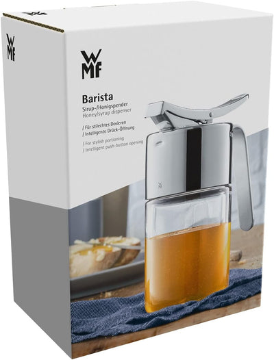 WMF Barista Sirup-/ Honigspender 240ml, Glas, Cromargan Edelstahl poliert, spülmaschinengeignet Sing