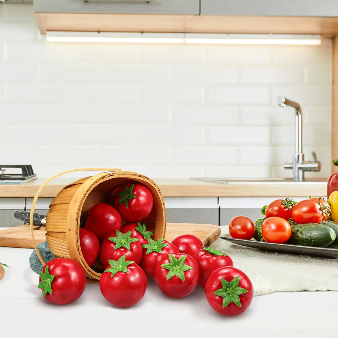 Lorigun 15 Stück Artificail Tomaten, gefälschte Tomaten für die Dekoration künstliches Gemüse Tomate