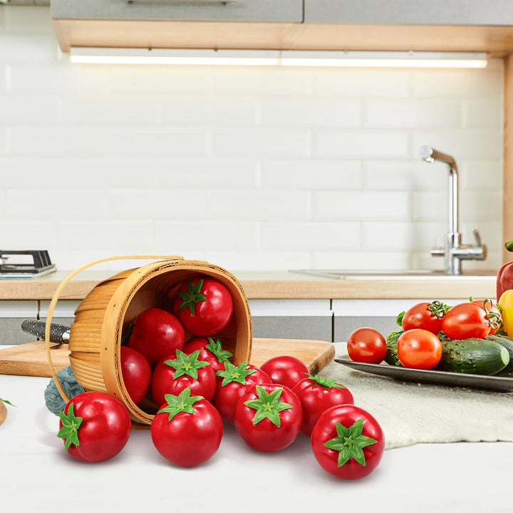 Lorigun 15 Stück Artificail Tomaten, gefälschte Tomaten für die Dekoration künstliches Gemüse Tomate