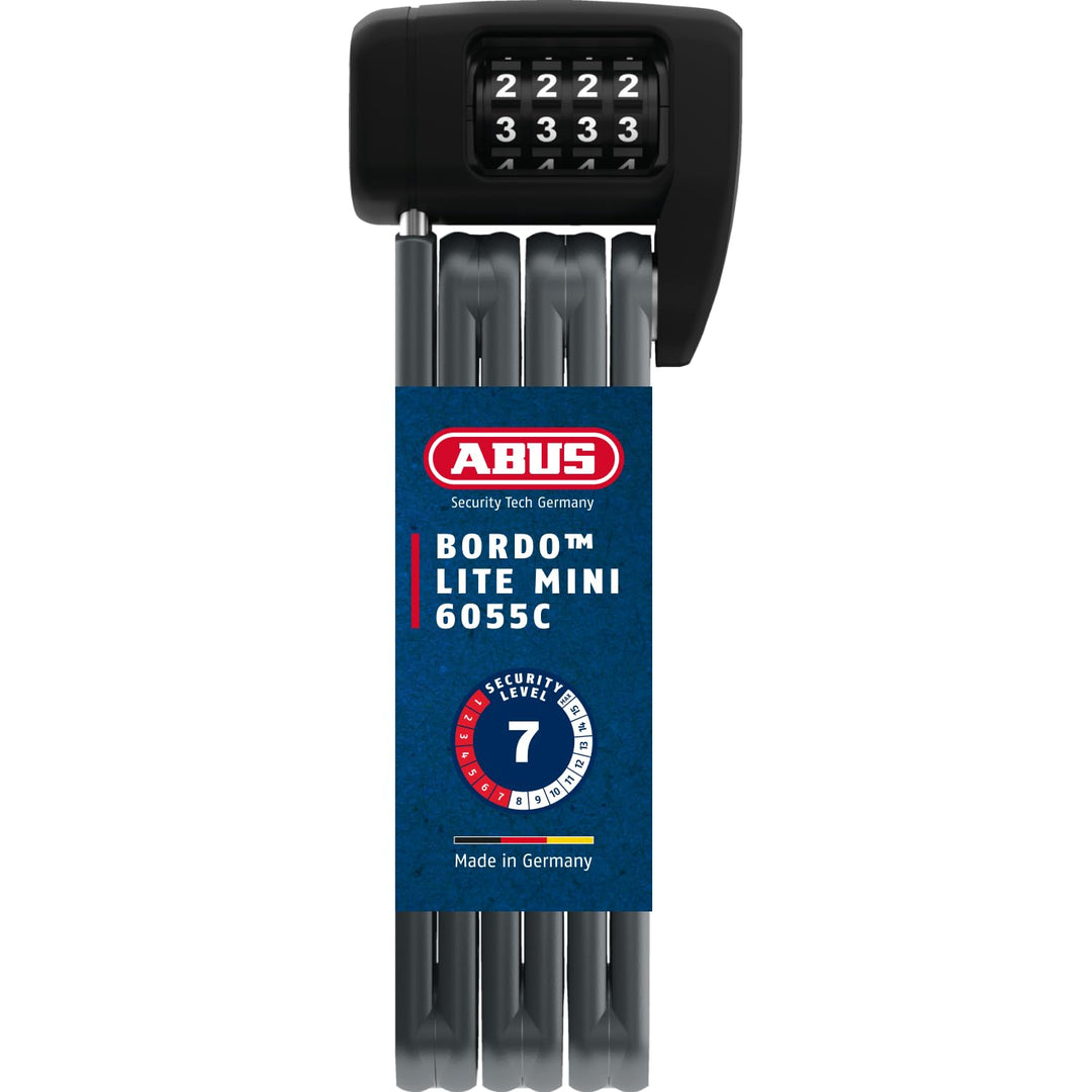 ABUS Faltschloss Bordo Lite 6055C SH - mit Halterung und Zahlencode - Extra-leichtes Zahlenschloss a