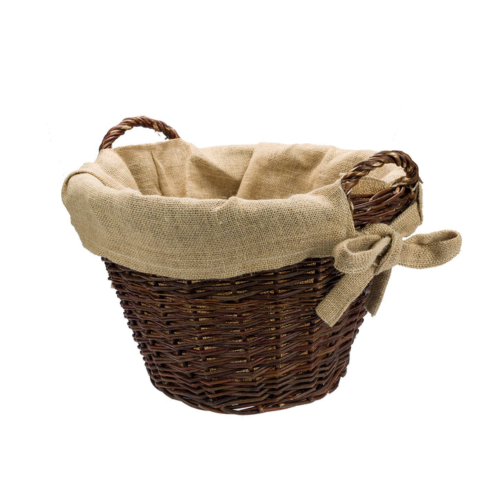 Weide-Kaminholzkorb für Holz cm mit Jute 40 x 39cm | Feuerholz korb | Holzkörbe | Kamin Aufbewahrung