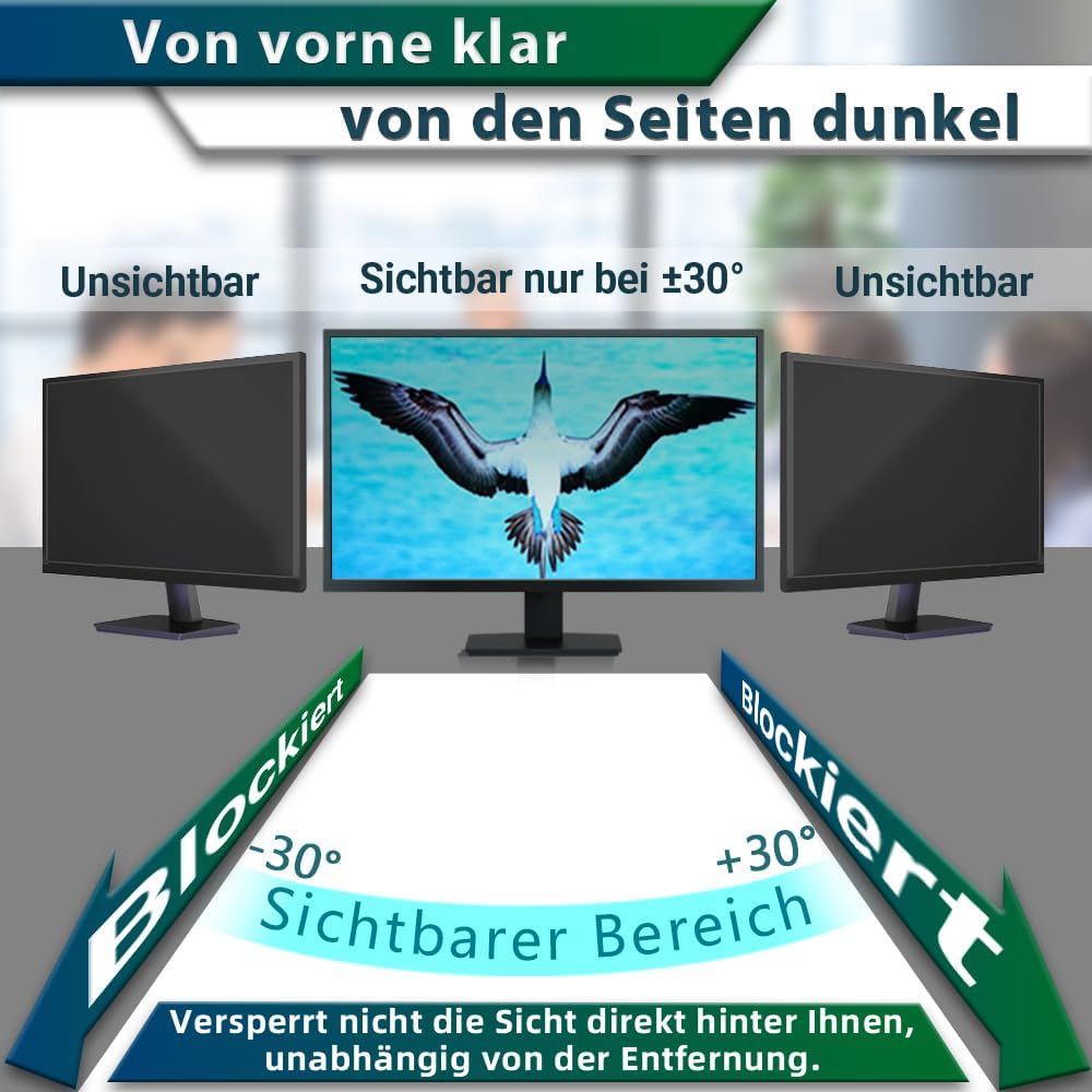 STARY 23,8 Zoll Blickschutzfolie für 16:9 Blendfrei Blaulichtfilter Monitor | 23,8" Privacy Screen S