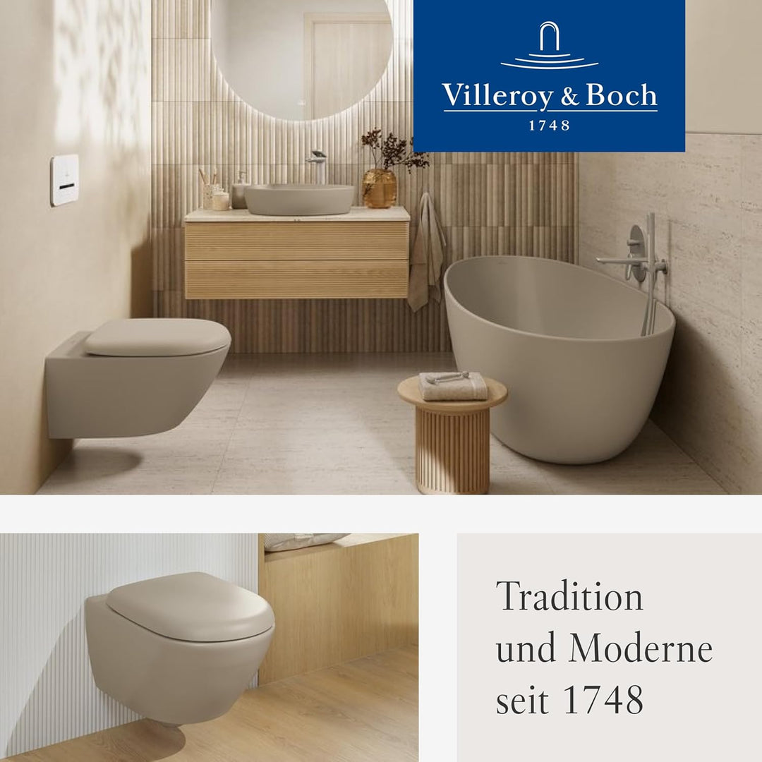 Villeroy & Boch Antao WC-Sitz, Toilettendeckel mit Absenkautomatik, abnehmbarer Toilettensitz aus br