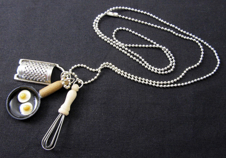 Miniblings 3er Kochen Set Halskette - Handmade Modeschmuck I Kette mit Anhänger Länge: 80cm - Backen