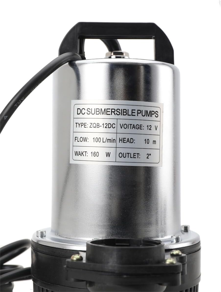ECUTEE DC 12V Tauchpumpe Wasserpumpe Pumpe Schmutzwasser Tauchpumpe Pumpe Max 6000 L/h 160W Wasserpu