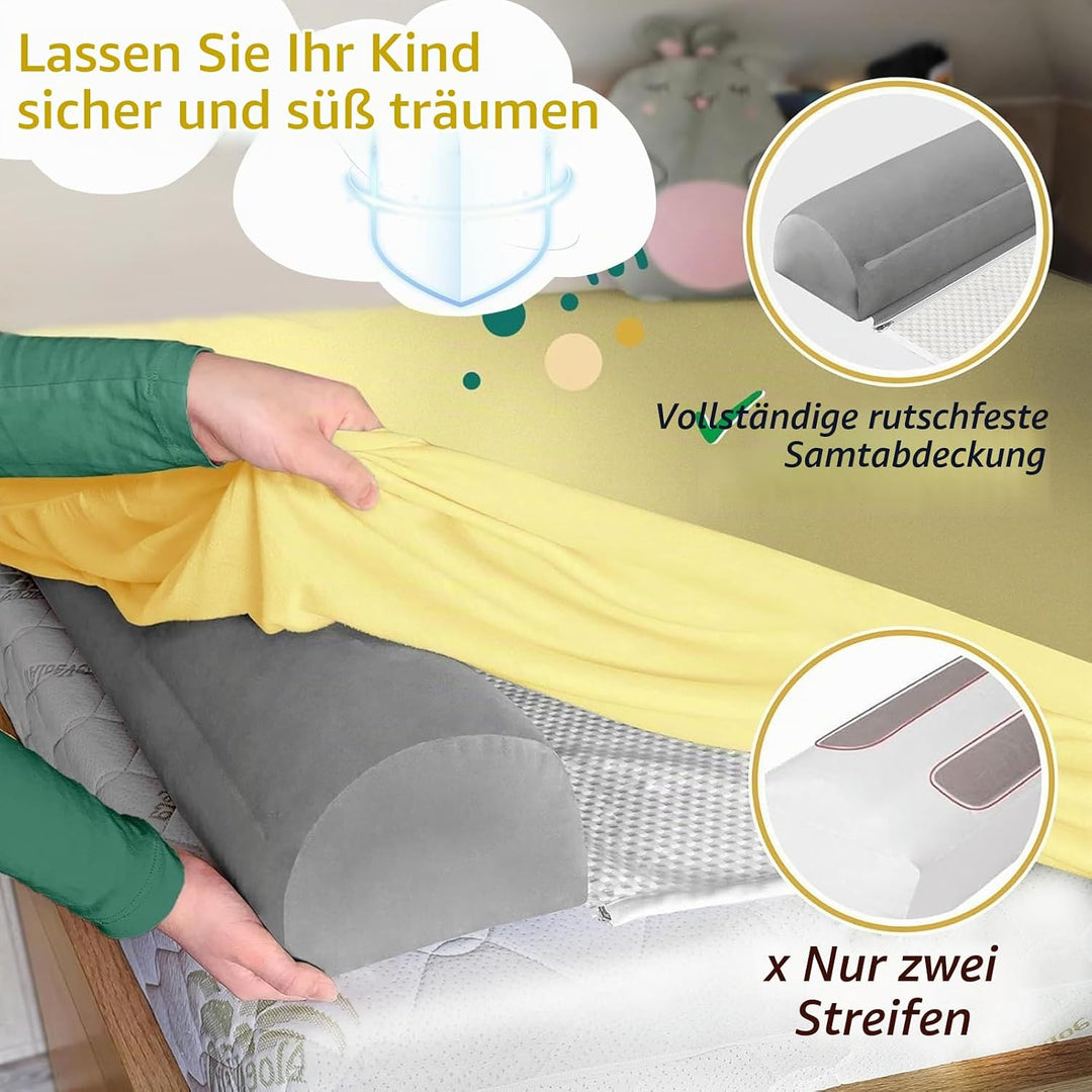 Bettschutzgitter Für Kinder, Aufblasbarer Rausfallschutz Bett Reise, Schutzkissen Bed Bumper mit rut