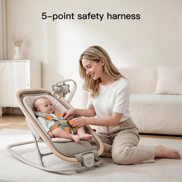 Gromast 2-in-1-Babywippe für Säuglinge, tragbare Babywippe mit 3 Liegepositionen und Reisetasche – G