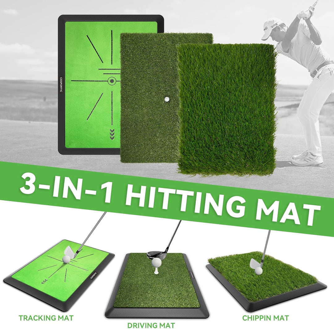 COSPORTIC Golfschlagmatte, Golf-Trainingsmatte für Schwungwege, Feedback/Erkennungsschläger, extra a