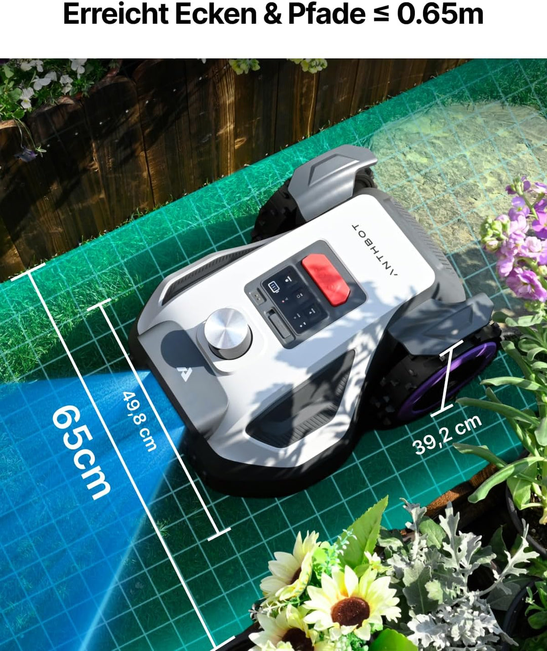 ANTHBOT M5 LiDAR Mähroboter ohne Begrenzungskabel – Hinstellen & Loslegen in 3 Min. – 360° LiDAR & D