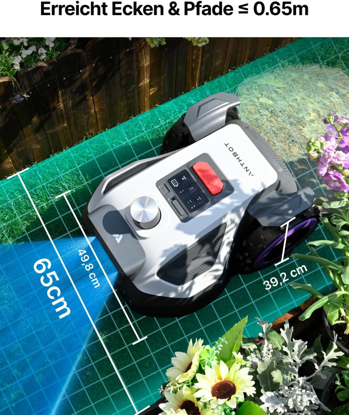 ANTHBOT M5 LiDAR Mähroboter ohne Begrenzungskabel – Hinstellen & Loslegen in 3 Min. – 360° LiDAR & D