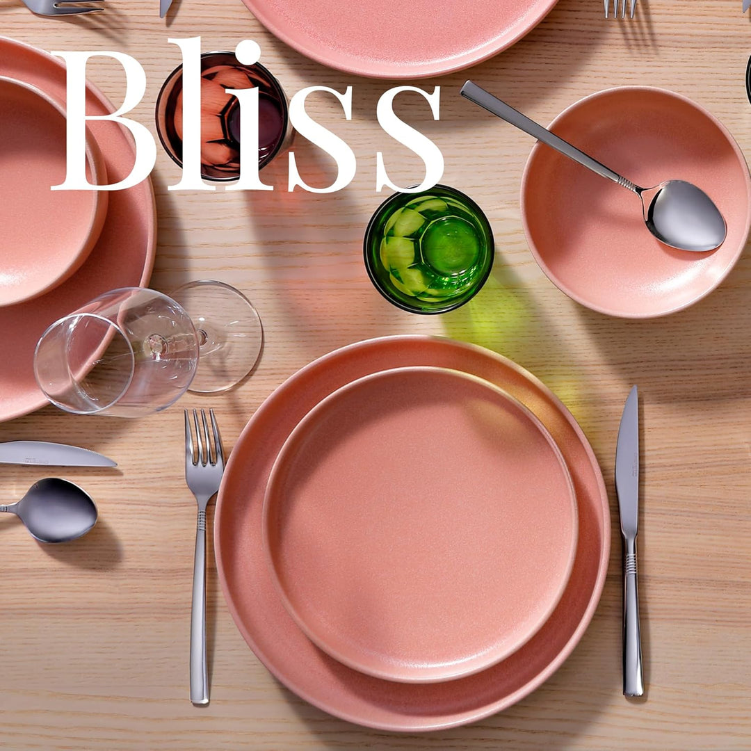 James Cooke - Bliss - Tiefe Teller Ø22cm - 2er‑Set – Rosa – Steinzeug – Spülmaschinen- & Hitzebestän