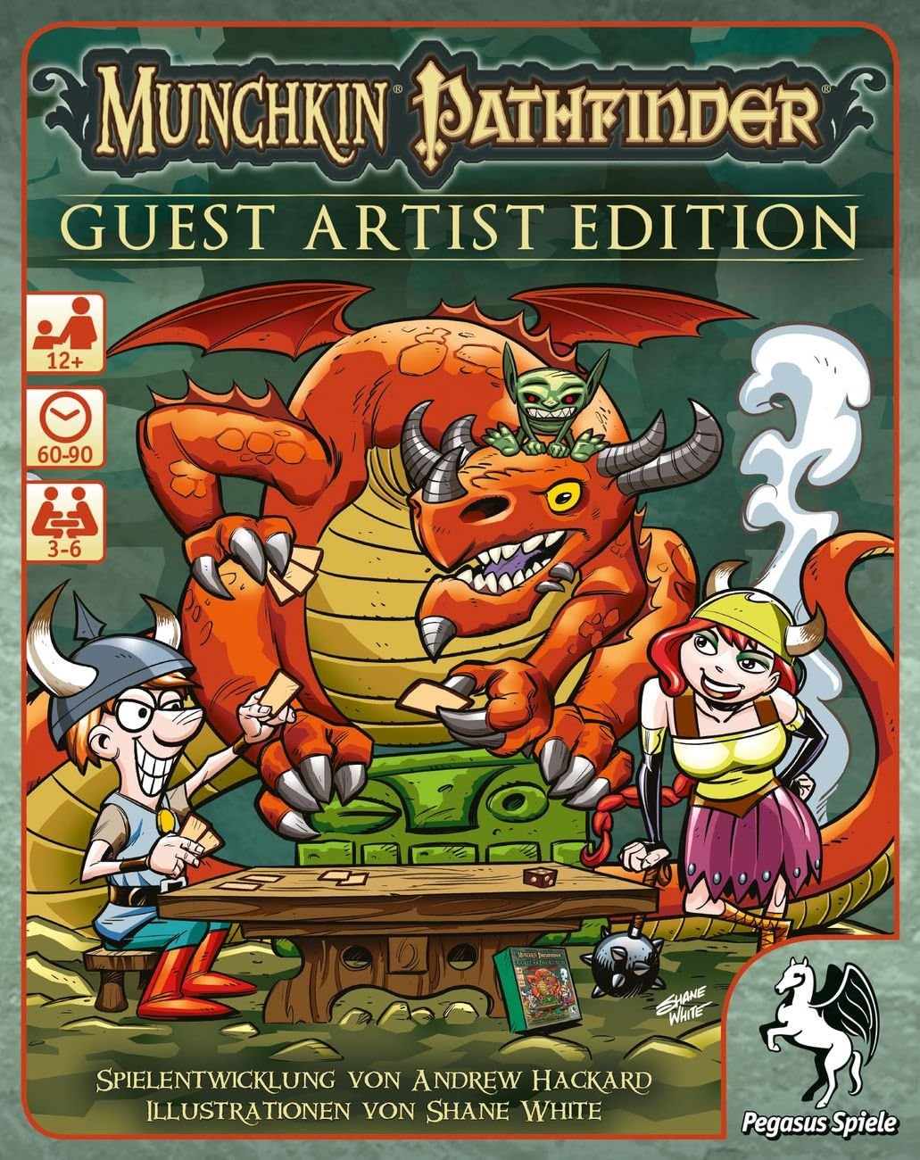 Pegasus Spiele 17243G - Munchkin Pathfinder Guest Artist Edition, Shane White-Version