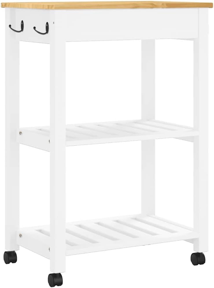 vidaXL Küchenwagen, Servierwagen mit viel Stauraum, Beistellwagen für Küche Wohnzimmer Badezimmer, T