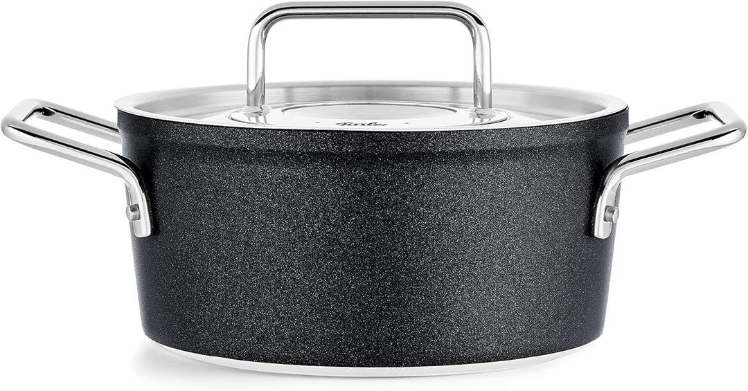 Fissler Adamant / Aluminium-Kochtopf (Ø 24 cm, 4,9L) Töpfe-beschichtet mit Metall-Deckel, antihaften