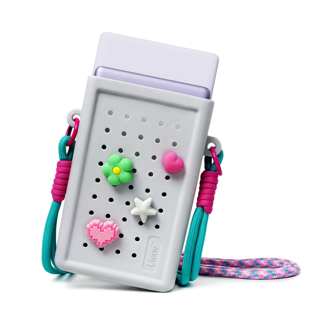 Liene DIY Silikon-Umhängetasche für Pearl N200 Pro Tragbarer Mini Fotodrucker – Schutzhülle in Grau