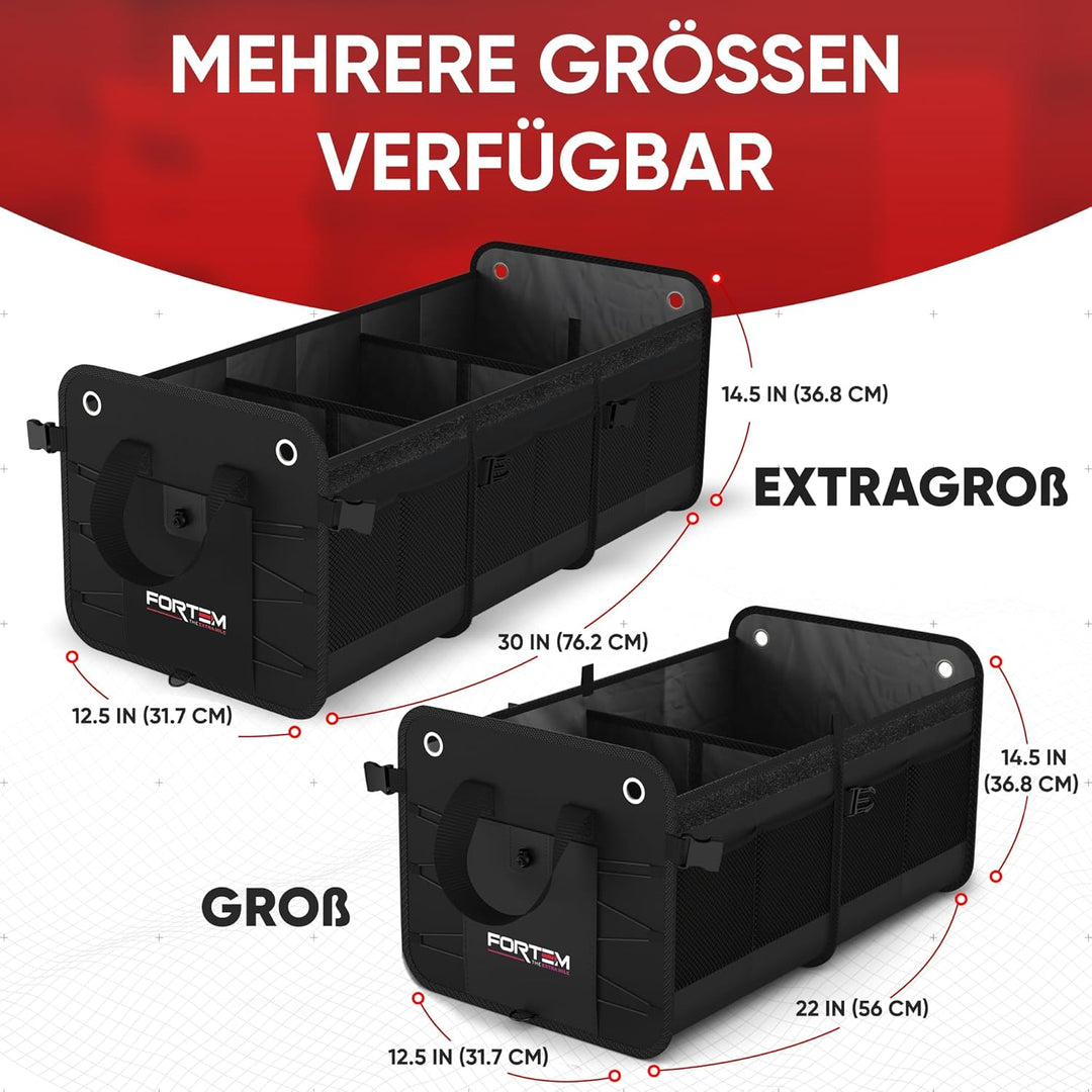 FORTEM Kofferraum Organizer, Kofferraumtasche, Zusammenklappbarer Auto Organizer Kofferraum mit Fäch
