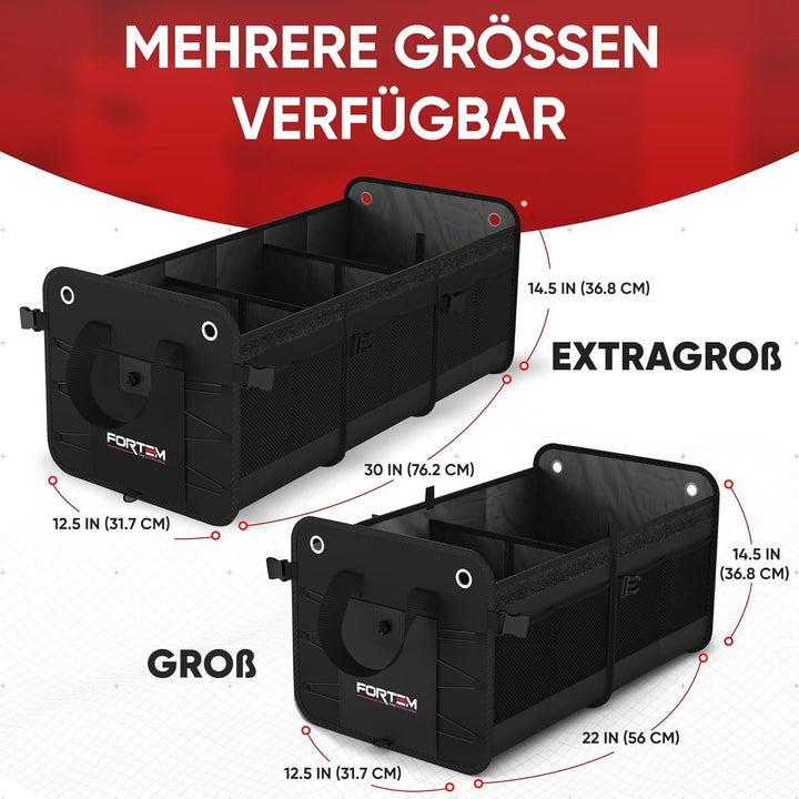 FORTEM Kofferraum Organizer, Kofferraumtasche, Zusammenklappbarer Auto Organizer Kofferraum mit Fäch